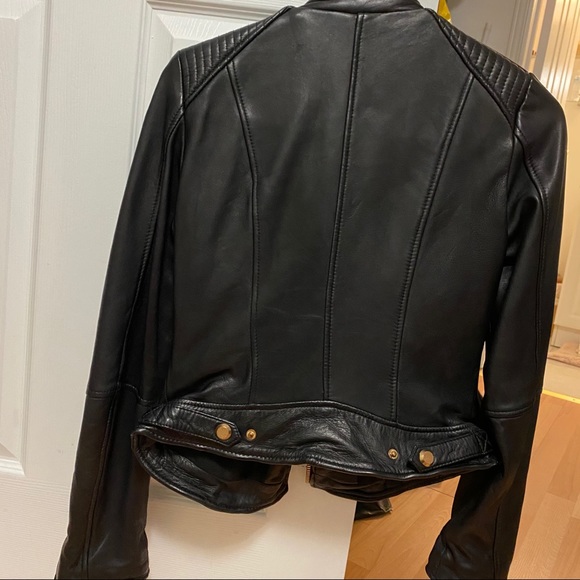 (Sold) Zara Lamb Skin Leather Jacket Rose Gold Sz XS - Picture 3 of 4